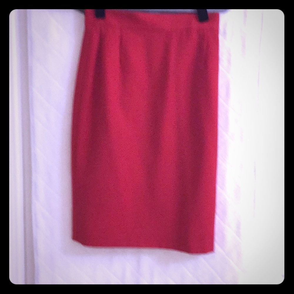 Red Escada wool skirt size 2